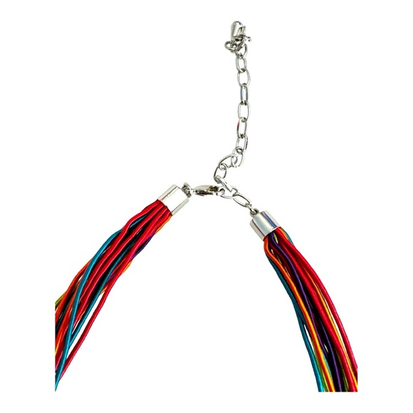 Multicolor Metal & Enamel with Rhinestones Necklace & Earrings Set - Picture 3 of 6